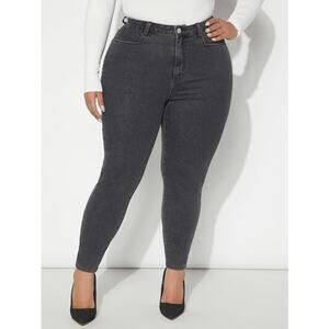 SHEIN CURVE Women's Charcoal Hi-Rise Skinny Jeans Sz XL